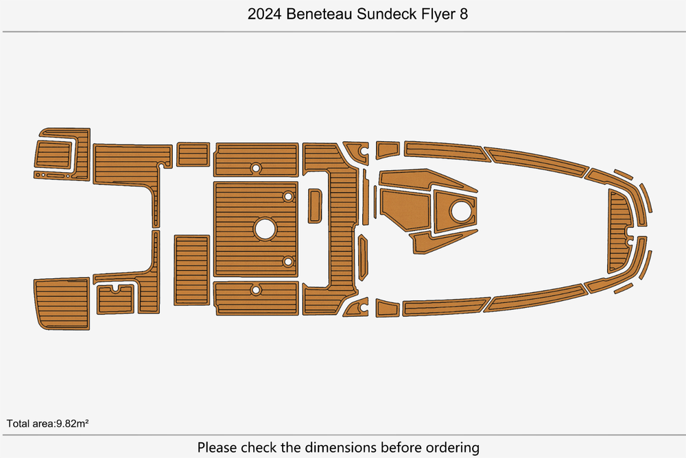 2024 Beneteau Sundeck Flyer 8 Anti-slip Custom EVA teak marine deck flooring