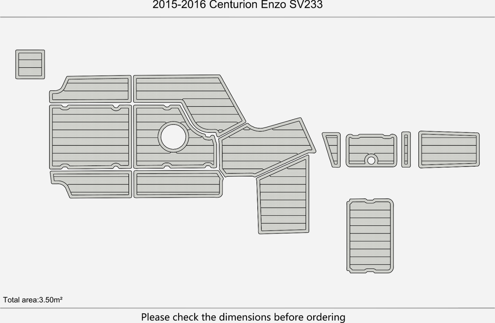2015-2016 Centurion Enzo SV233 Anti-slip Custom EVA teak marine deck flooring