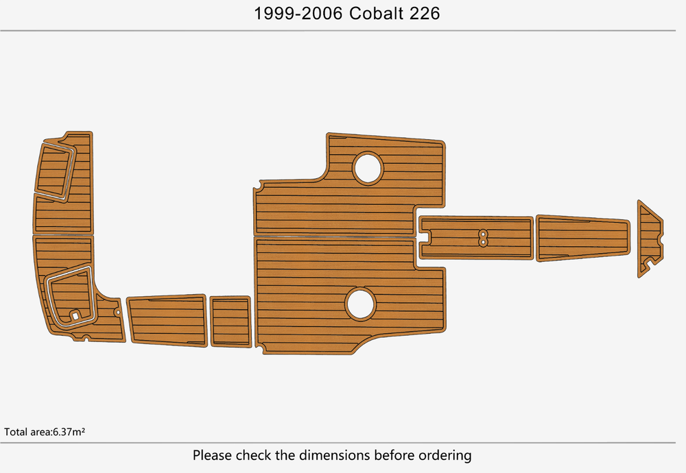1999-2006 Cobalt 226 Cockpit Swim platform 6mm EVA faux teak foam mat Floor