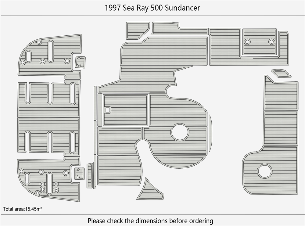 1997 Sea Ray 500 Sundancer Cockpit Swim platform 1/4"6mm EVA Foam FAUX floor