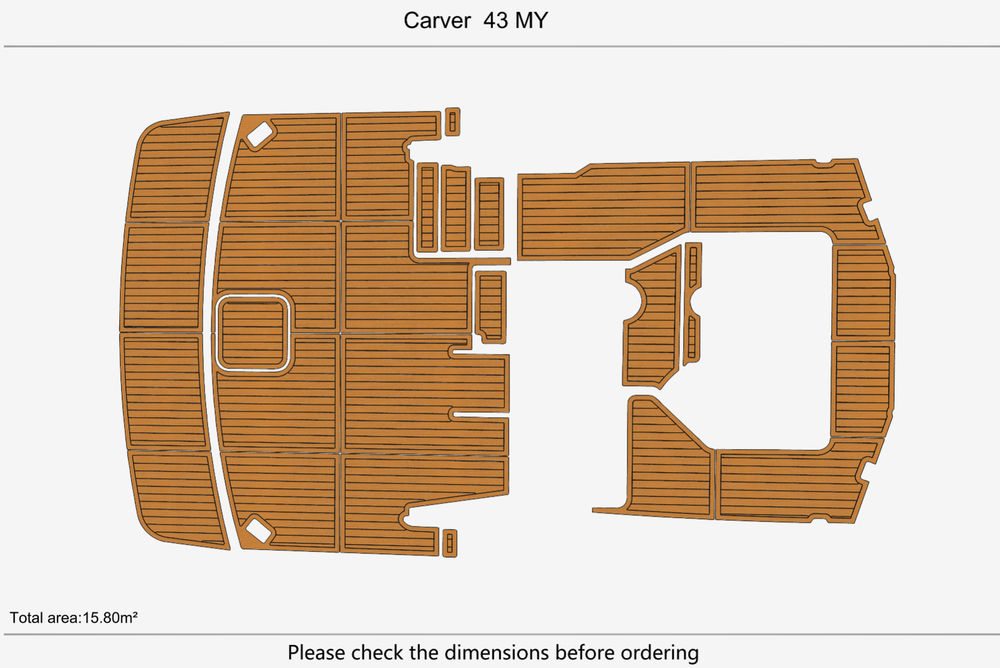 Carver 43 MY Cockpit Swim platform 1/4"6mm EVA Foam carpet marine faux mat floor