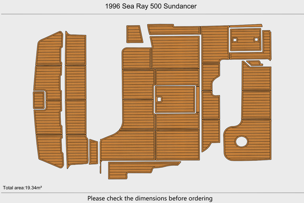 1996 Sea Ray 500 SundancerCockpit Swim platform 1/4"6mm EVA Foam floor