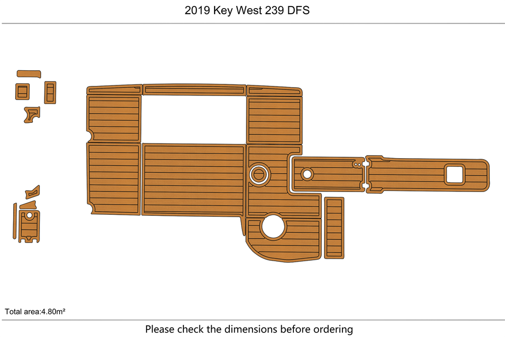 2019 Key West 239 DFS teak deck seadek EVA Foam Boat flooring