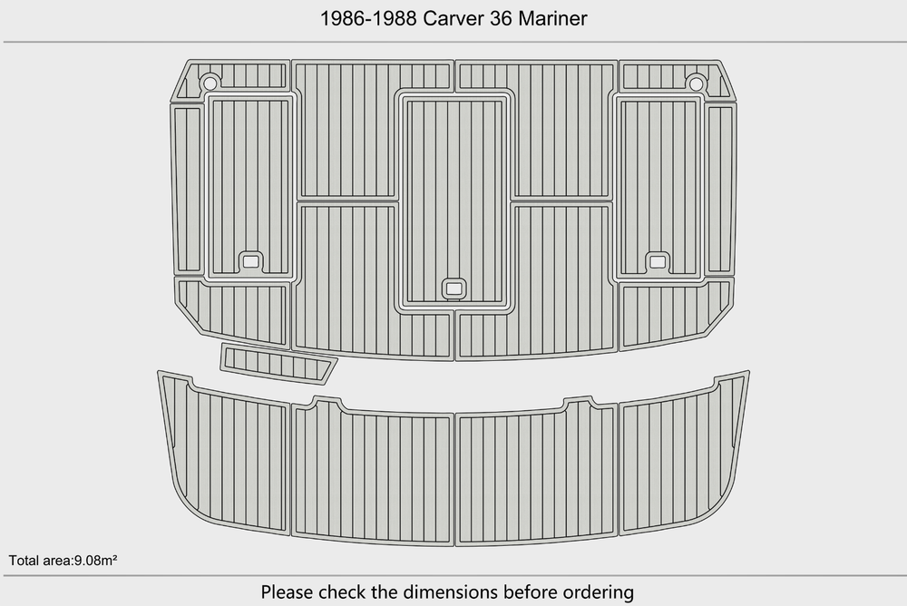 1986-1988 Carver 36 Mariner Cockpit Swim platform 1/4"6mm EVA Foam carpet floor
