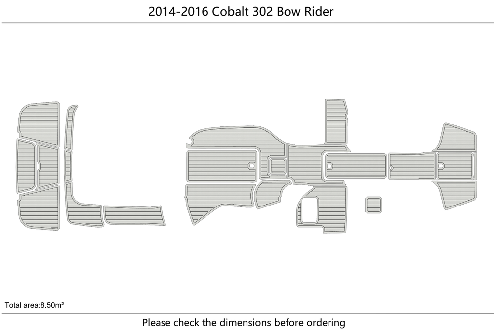 2014-2016 Cobalt 302 Bow Rider Cockpit Swim platform bow 1/4"6mm EVA foam floor