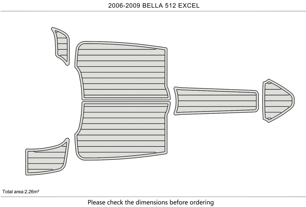 2006-2009 Bella 512 EXCEL Marine teak deck EVA Foam Boat fuax foam mat flooring