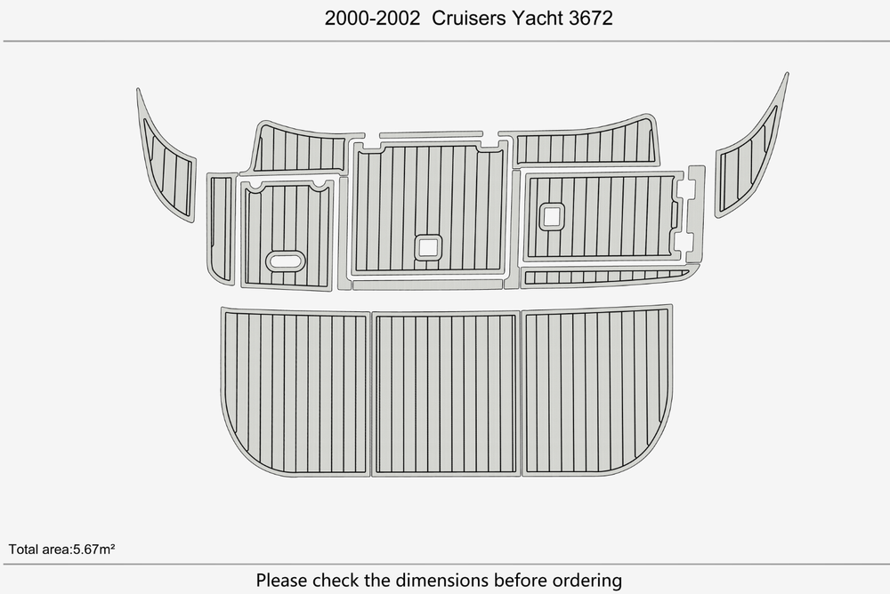 2000-2002 Cruisers Yacht 3672 Cockpit Swim platform 1/4"6mm EVA Foam faux floor