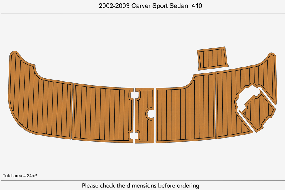 2002-2003 Carver 410 Sport Sedan Cockpit Swim platform 1/4"6mm EVA Foam floor