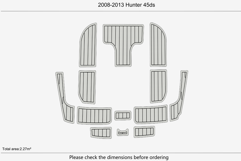 2008-2013 Hunter 45ds Cockpit Swim platform 1/4"6mm EVA Foam floor
