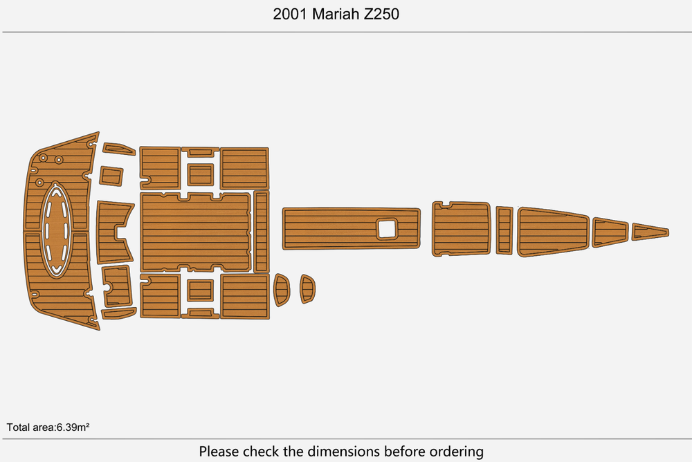 2001 Mariah Z250 Anti-slip mat Custom EVA faux teak marine flooring