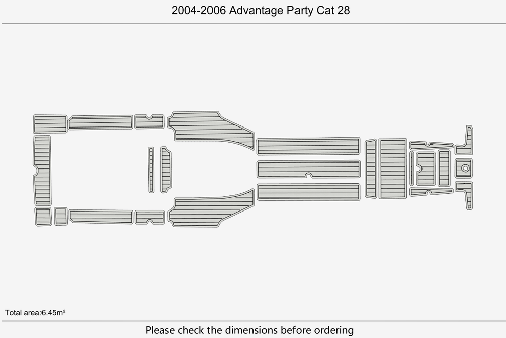 2004-2006 Advantage Party Cat 28 Cockpit Pads 1/4" 6mm EVA Teak deck floor