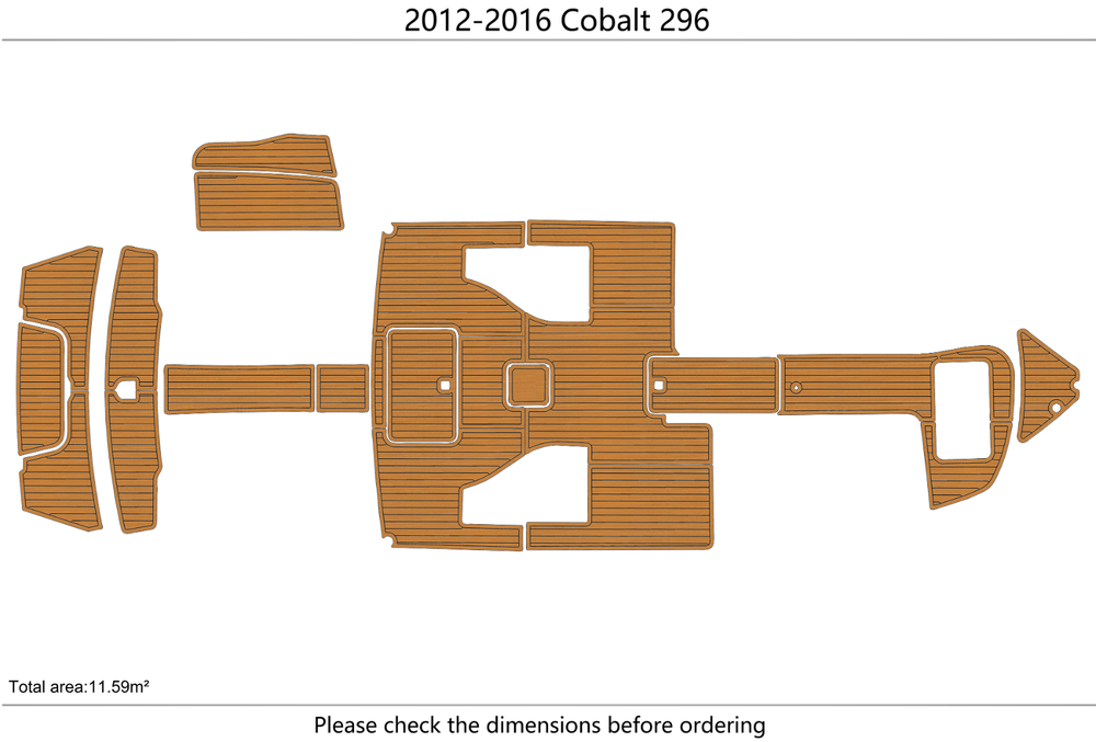 2012-2016 Cobalt 296 Cockpit Swim platform bow 1/4"6mm EVA foam faux mat floor