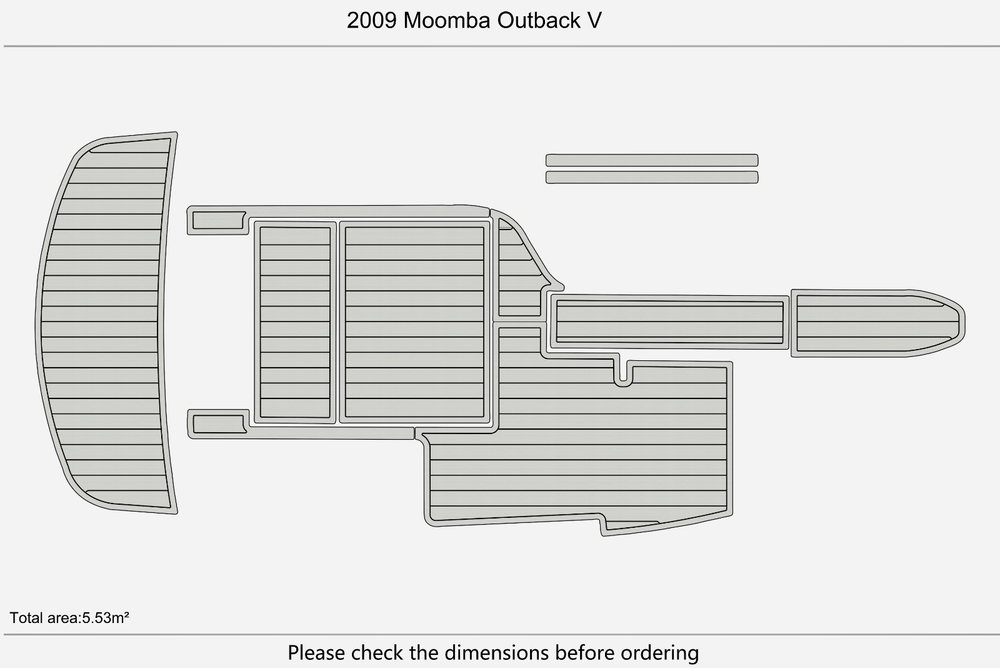 2009 Moomba Outback V Anti-slip mat Custom EVA faux teak marine deck flooring