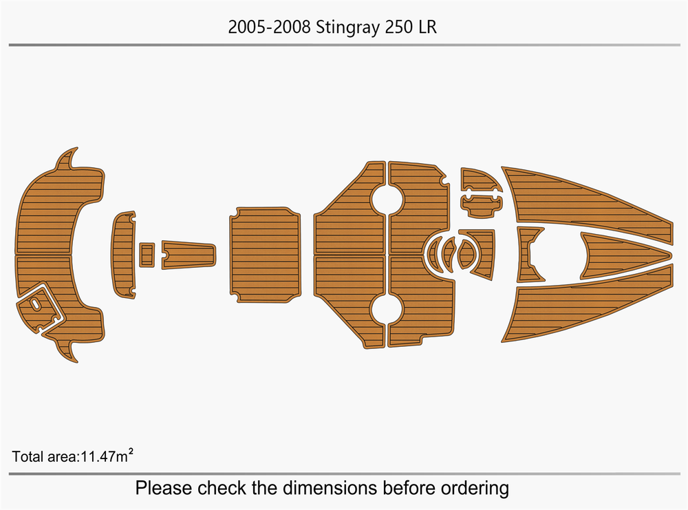 2005-2008 stingray 250 LR Cockpit Swim platform bow 1/4"6mm EVA foam faux floor
