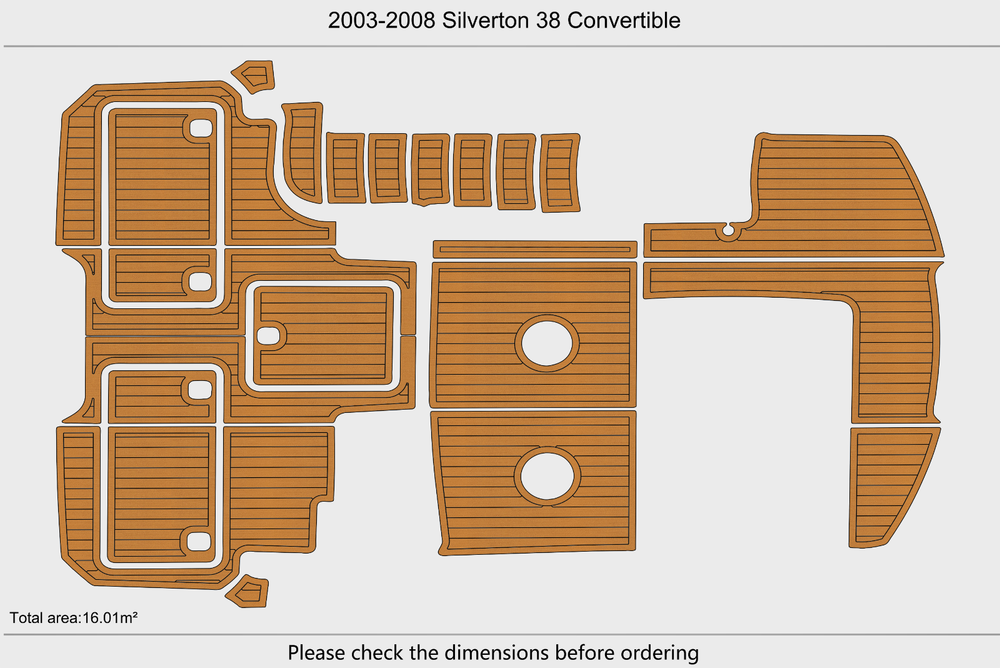 2003-2008 Silverton 38 Convertible Cockpit 1/4"6mm EVA Foam faux mat floor
