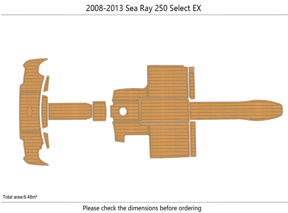 2008-2013 sea ray 250 select EX Cockpit Swim platform 1/4"6mm EVA foam floor