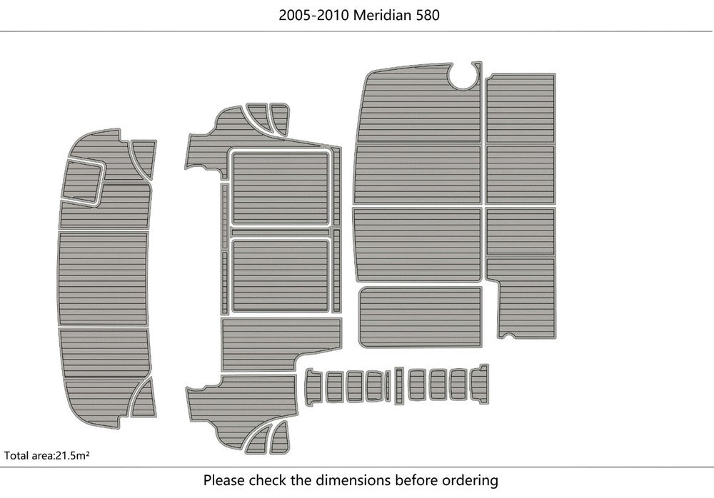 2005-2010 Meridian 580 Cockpit Swim platform 1/4" 6mm EVA Foam Faux teak floor