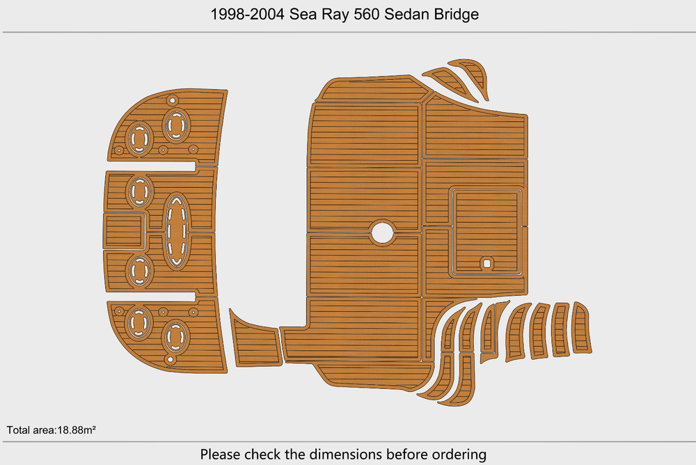 1998-2004 Sea Ray Sedan 560 Bridge Cockpit Swim platform 1/4"6mm EVA Foam floor