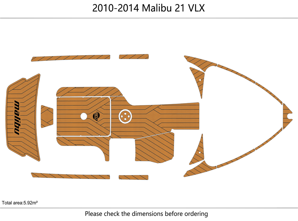 2010-2014 malibu 21 VLX Cockpit swim platform 1/4" 6mm EVA foam floor