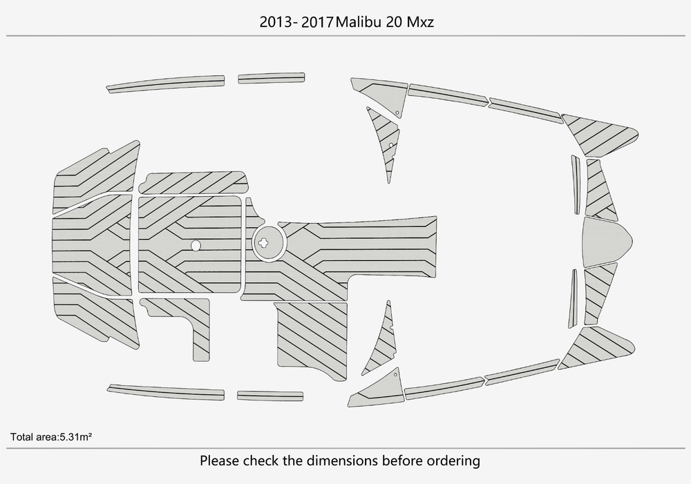2013-2017 MALIBU 20 mxz Cockpit Swim platform bow 1/4"6mm EVA Foam faux floor