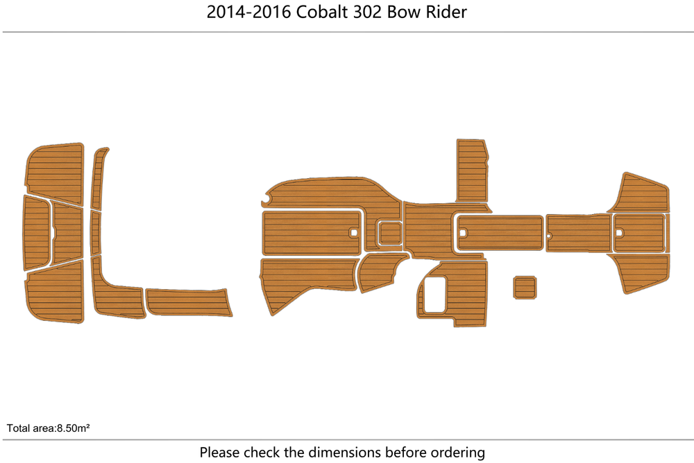 2014-2016 Cobalt 302 Bow Rider Cockpit Swim platform bow 1/4"6mm EVA foam floor
