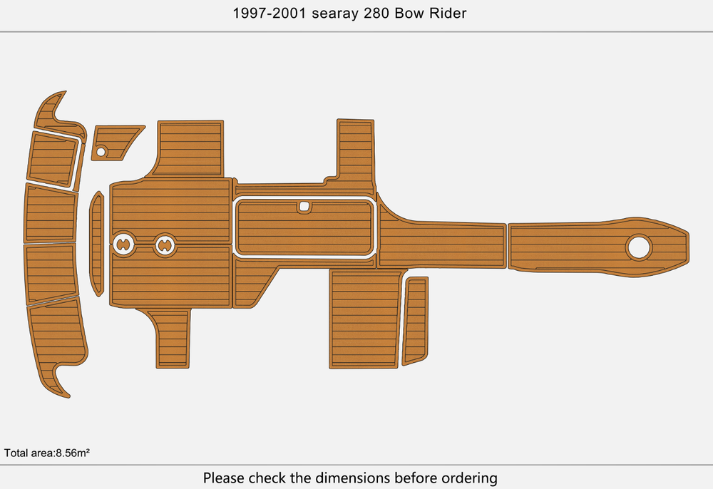 1997-2001 sea ray 280 BR Cockpit Swim platform 1/4"6mm EVA foam faux mat floor