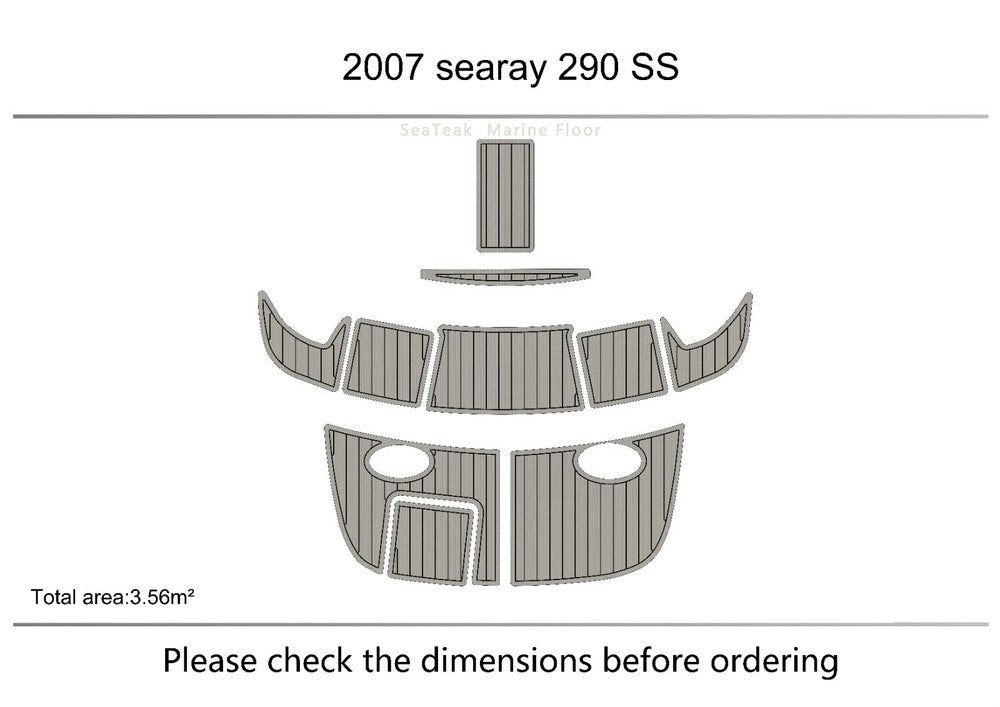2007 SEA RAY 290 Swimming platform Pads 1/4" 6mm EVA Teak Decking marine floor