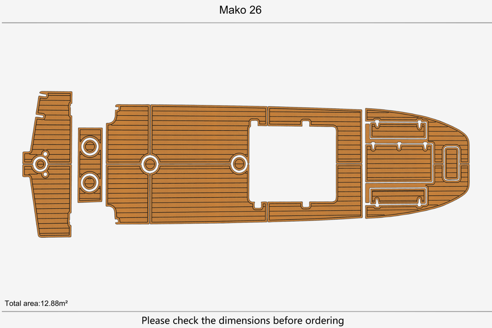 Mako 26 Cockpit Swim platform 1/4"6mm EVA Foam floor