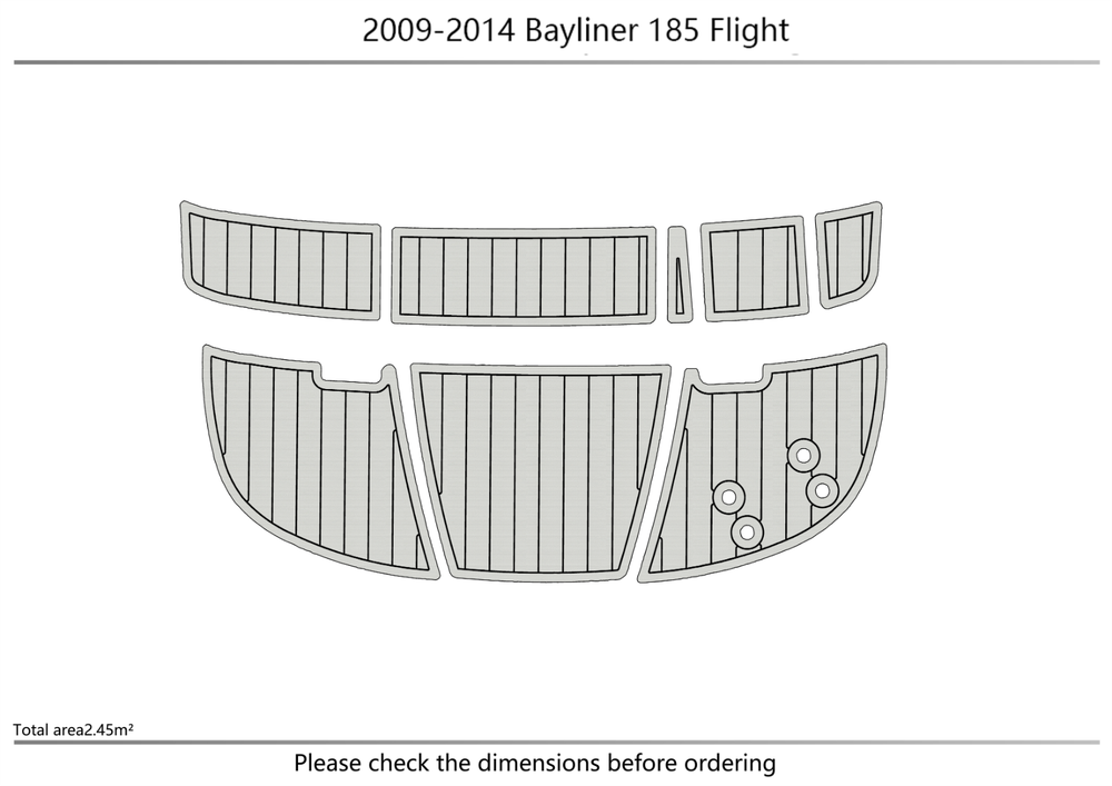2009-2014 Bayliner 185 Flight Cockpit Swim platform 1/4" 6mm EVA faux teak Floor