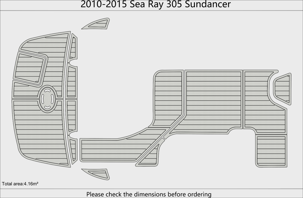 2010-2015 Sea Ray 305 sundancer Cockpit Swim platform 1/4"6mm EVA foam mat floor