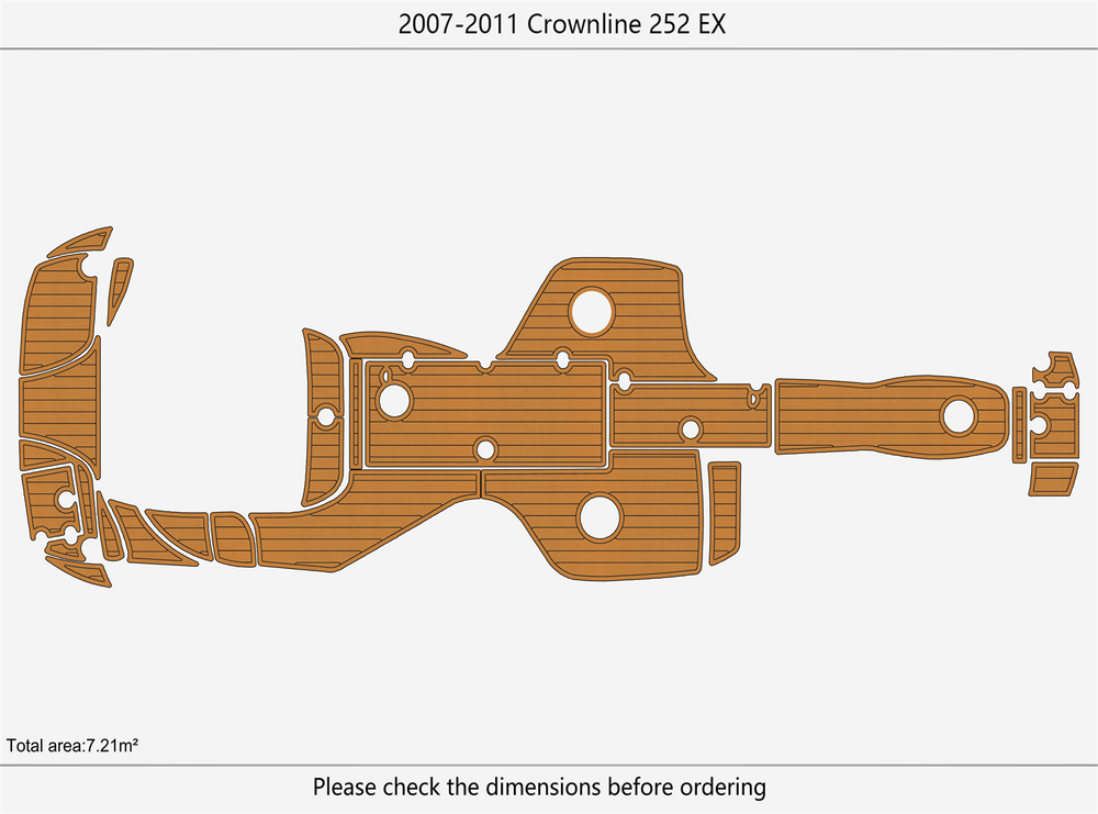 2007-2011 Crownline 252 EX Cockpit Swim platform Bow 1/4"6mm EVA foam faux floor