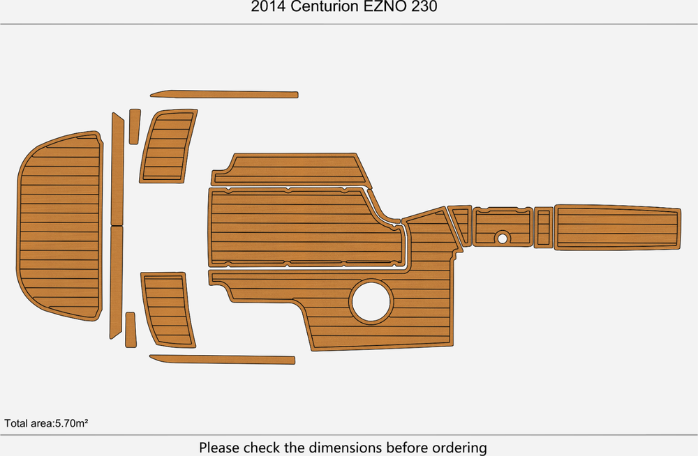 2014 Centurion EZNO 230 Anti-slip mat Custom EVA teak marine deck flooring