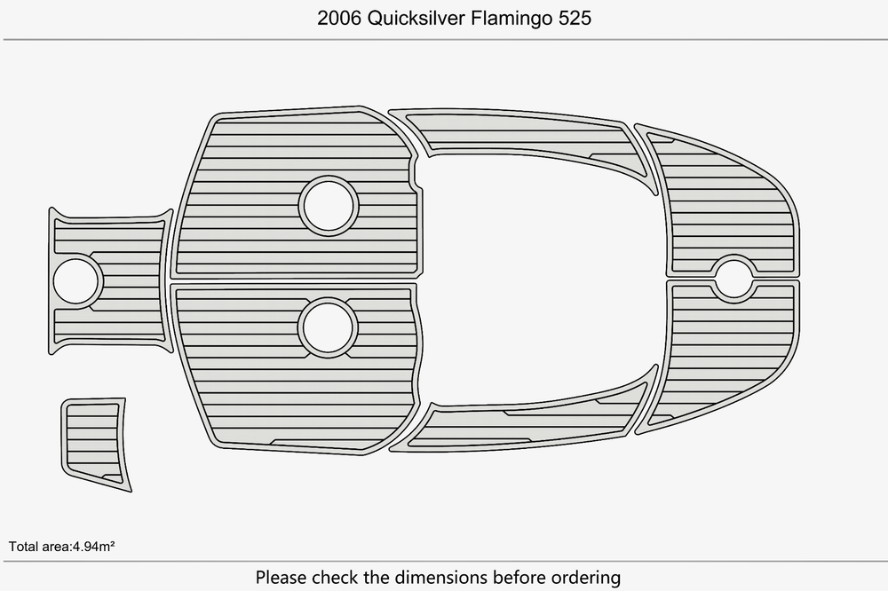 2006 Quicksilver Flamingo 525 Marine teak deck EVA Foam Boat flooring