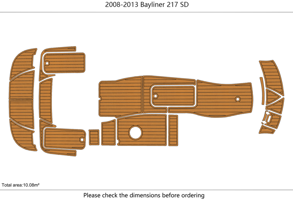 2008-2013 Bayliner SD 217 Cockpit Swim platform 1/4" 6mm EVA faux teak mat Floor