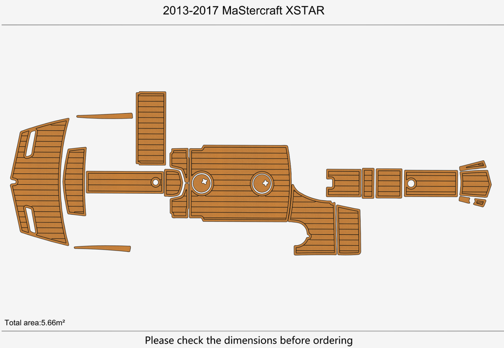2013-2017 mastercraft XSTAR CockpitSwimming platform floor 1/4" 6mm EVA FLOOR