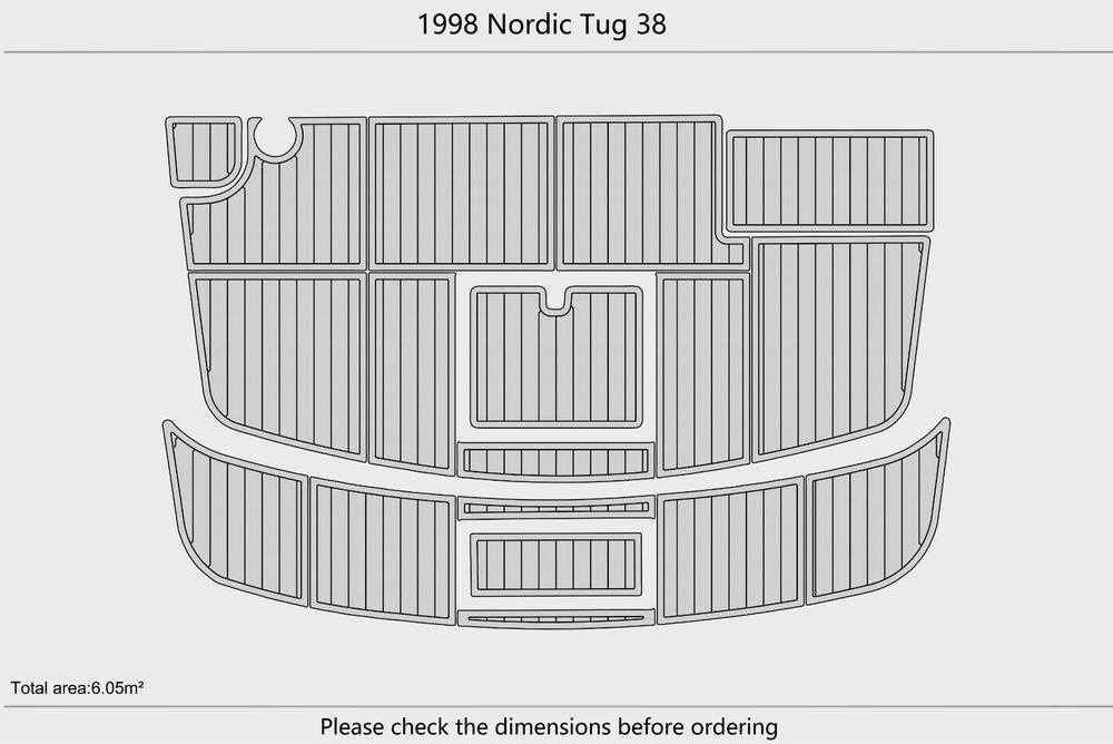 1998 Nordic Tug 38 Anti-slip mat Custom EVA faux teak marine flooring