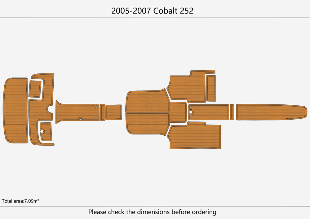 2005-2007 Cobalt 252 Cockpit Swim platform 1/4" 6mm EVA faux faom teak mat floor