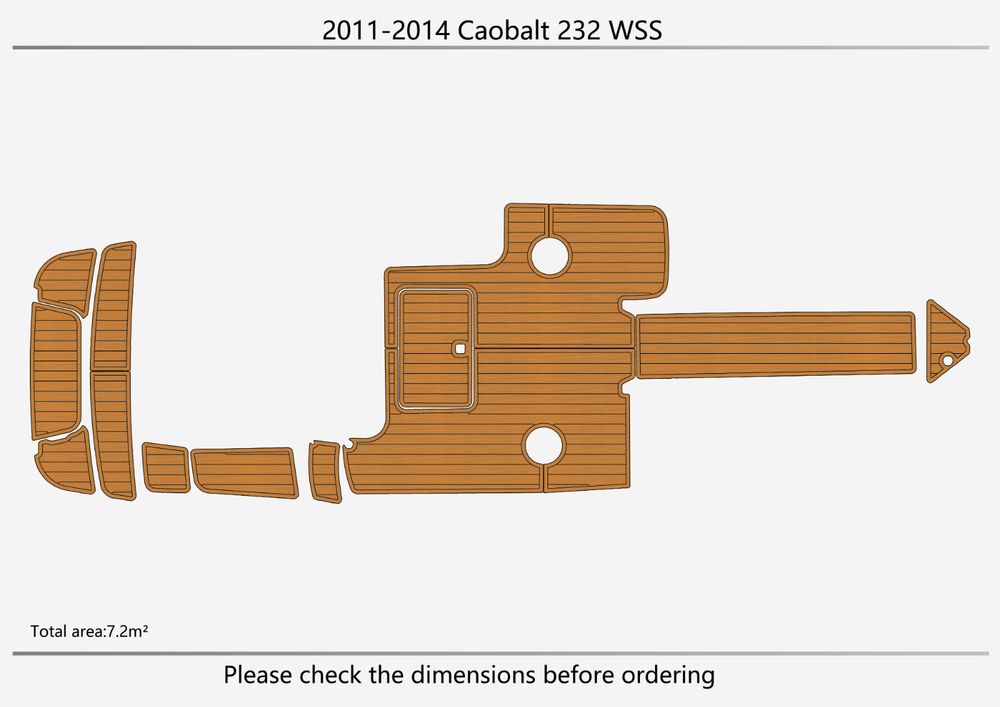 2011-2014 Cobalt 232 WSS Cockpit Swim platform 1/4"6mm EVA foam faux mat floor