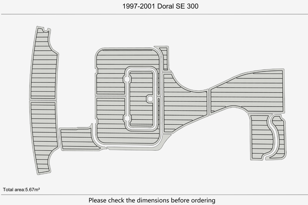 1997-2001 Doral SE 300 Cockpit Swim platform 1/4"6mm EVA Foam carpet floor