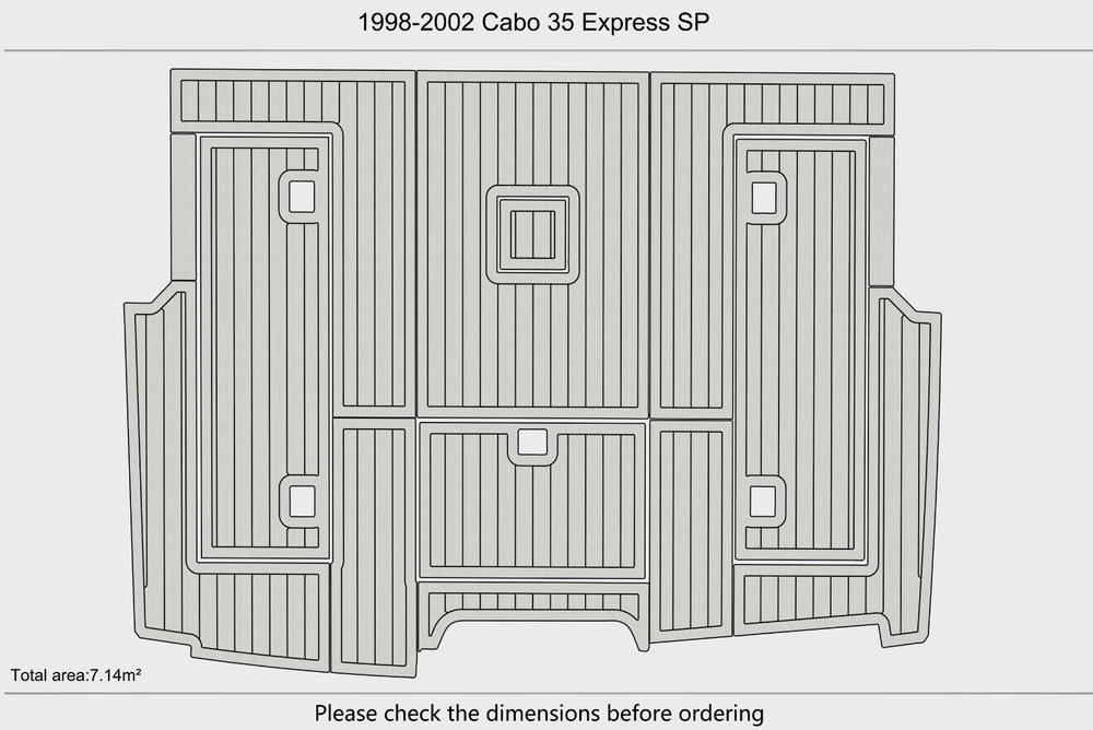1998-2002 Cabo 35 Express Cockpit 1/4"6mm EVA Foam carpet marine faux mat floor