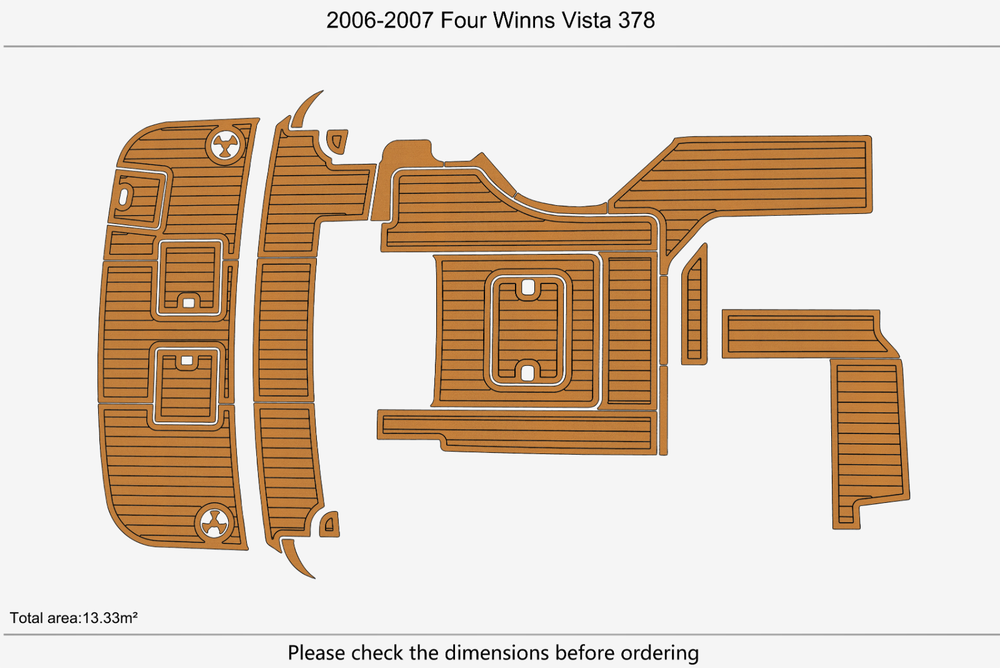 2006-2007 Four Winns 378 Vista Cockpit Swim platform 1/4"6mm EVA Foam floor