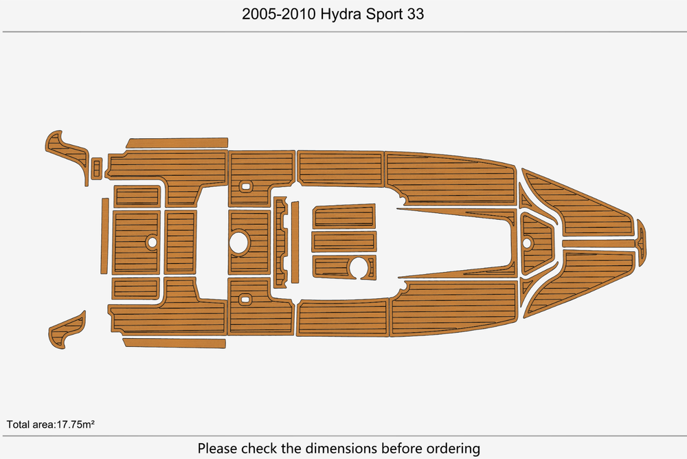 2005-2010 Hydra Sport 33 Cockpit Swim platform 1/4"6mm EVA Foam faux mat floor