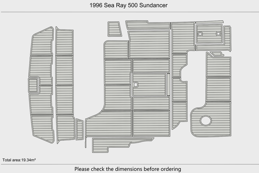 1996 Sea Ray 500 SundancerCockpit Swim platform 1/4"6mm EVA Foam floor