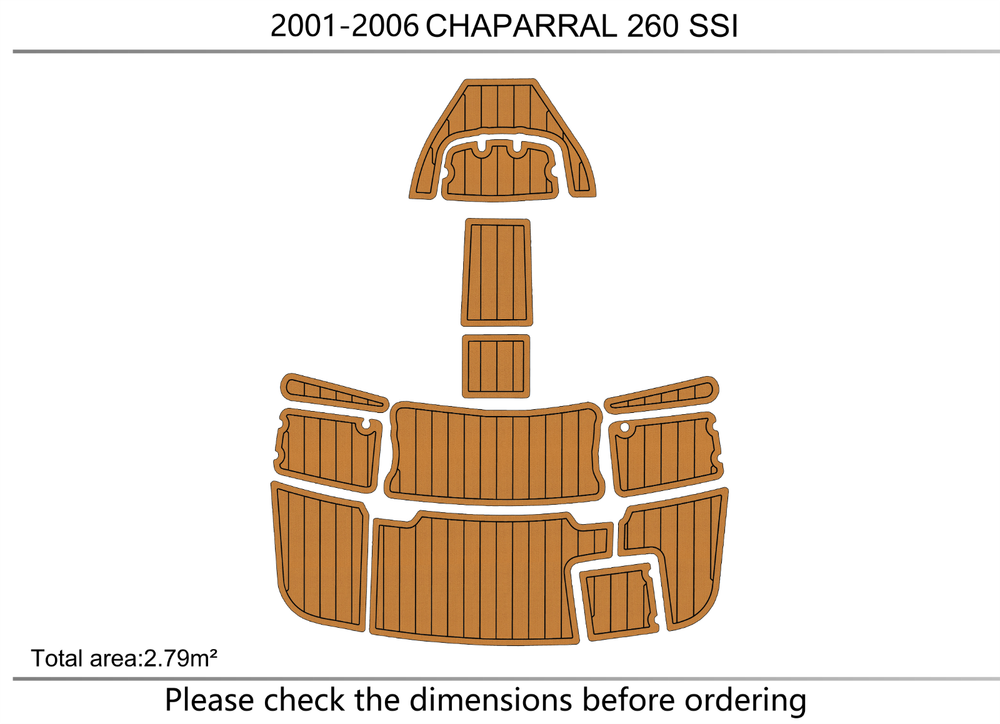 2001-2006 CHAPARRAL 260 SSI Swim platform 1/4"6mm EVA foam faux mat floor