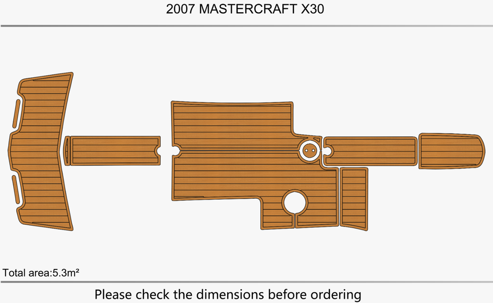 2006-2010 mastercraft X30 cockpit EVA faux teak floor 1/4" 6mm Teak deck floor