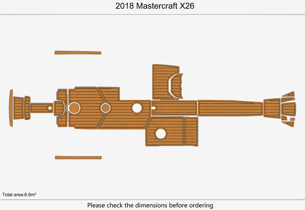 2018 Mastercraft X26 Anti-slip mat Custom EVA faux teak marine flooring