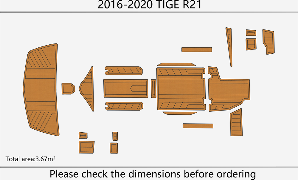 2016-2020 TIGE R21 Cockpit Swim platform 1/4"6mm EVA foam faux floor