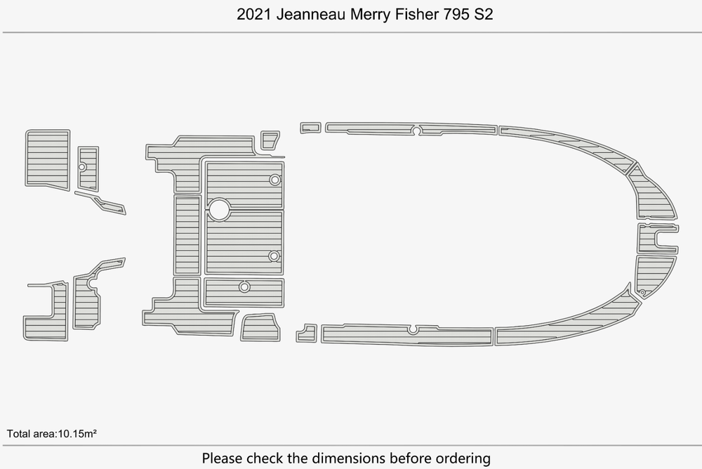 2021 Jeanneau Merry Fisher 795 S2 Anti-slip mat Custom EVA faux teak flooring