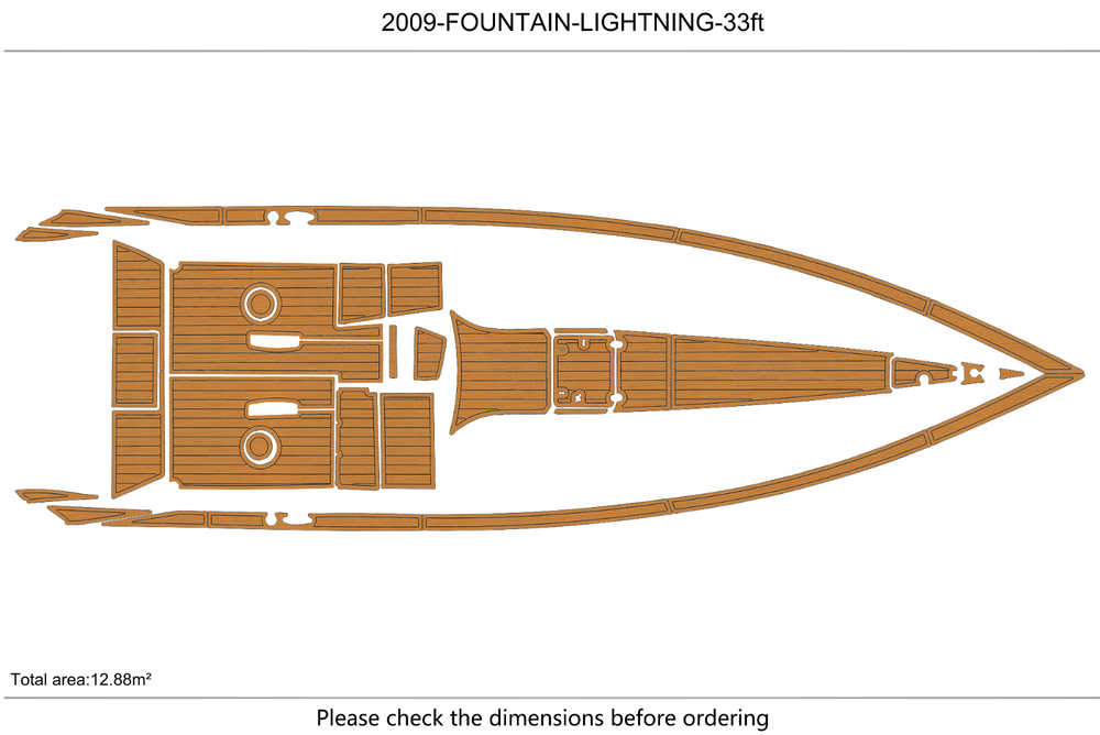 2008 FOUNTAIN LIGHTNING 33ft Cockpit Swim platform bow 1/4"6mm EVA foam floor