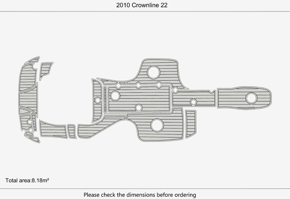 2010 CROWNLINE 22 cockpit swim platform 1/4" 6mm EVA Foam Teak floor